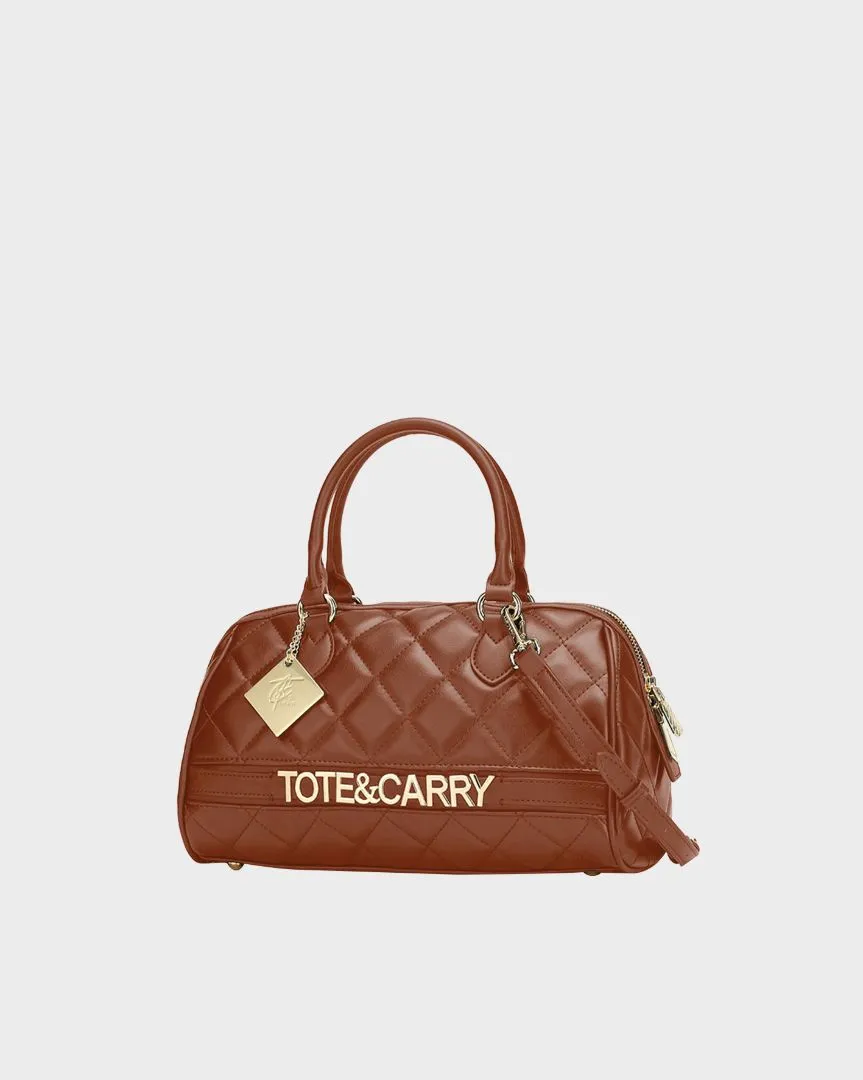 Quilted Couture Italy Purse in Caramel