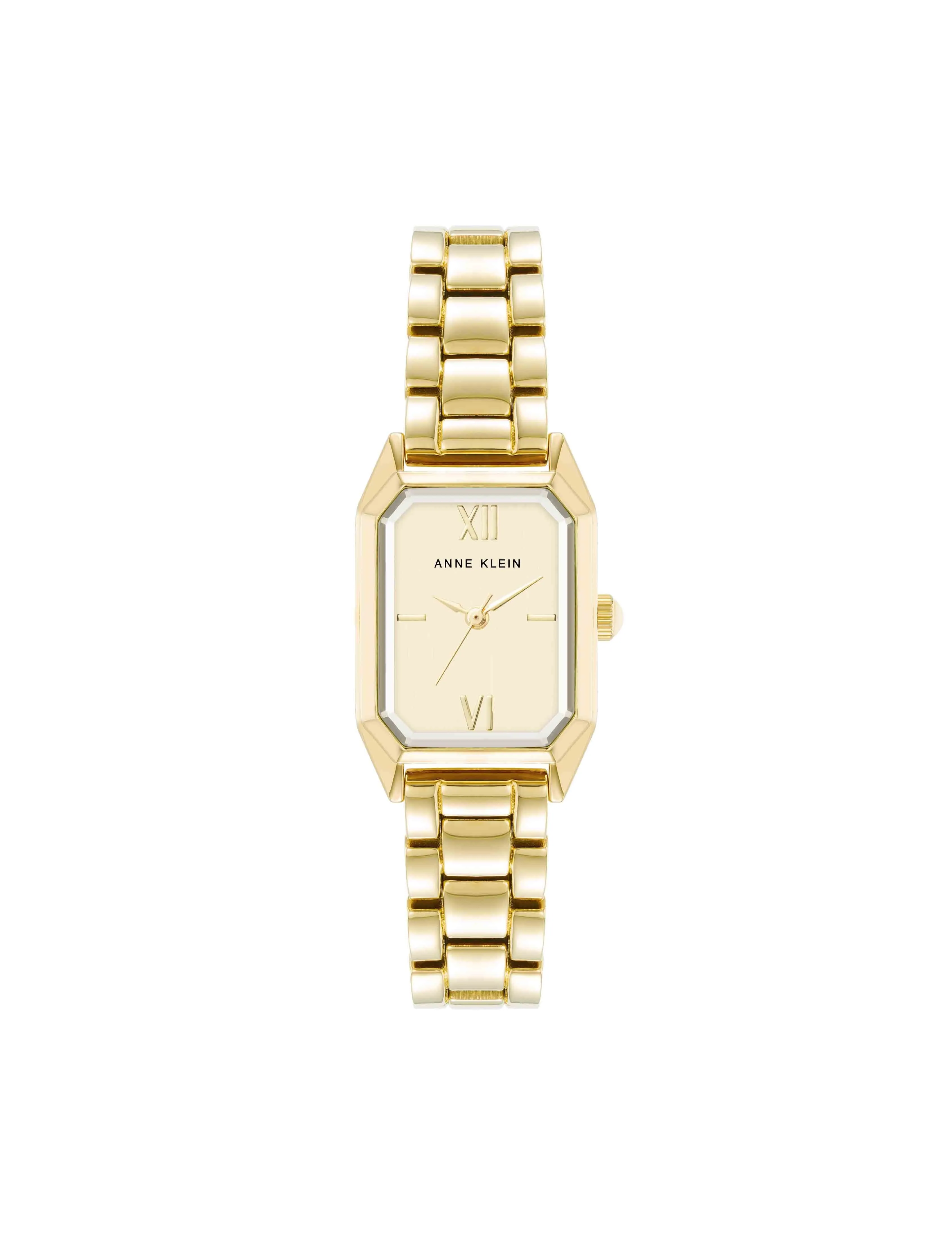Round Roman Numeral Bezel watch and Octagonal Shaped Metal Bracelet Watch Bundle