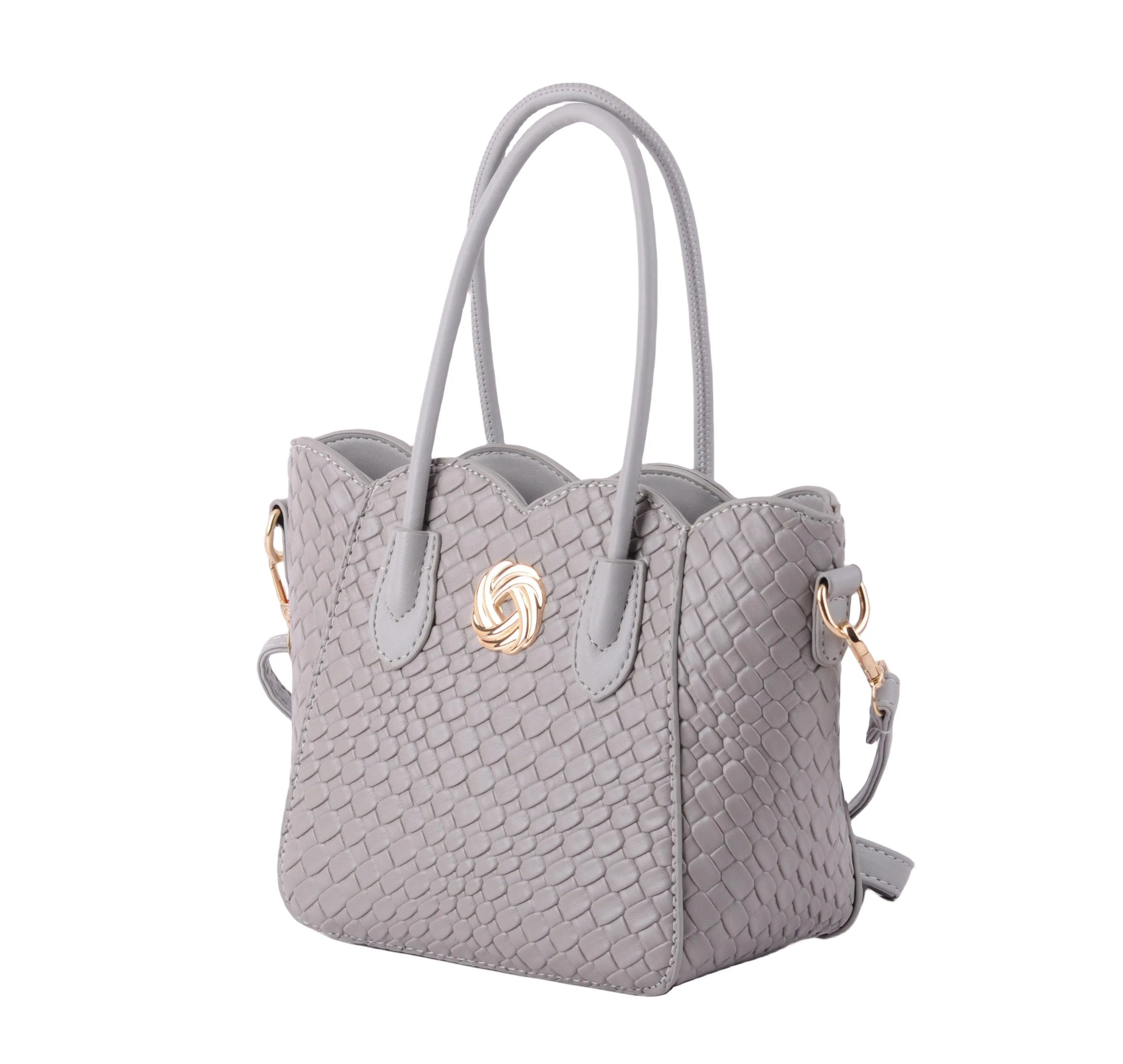 Scallop Brooch Tote Purse