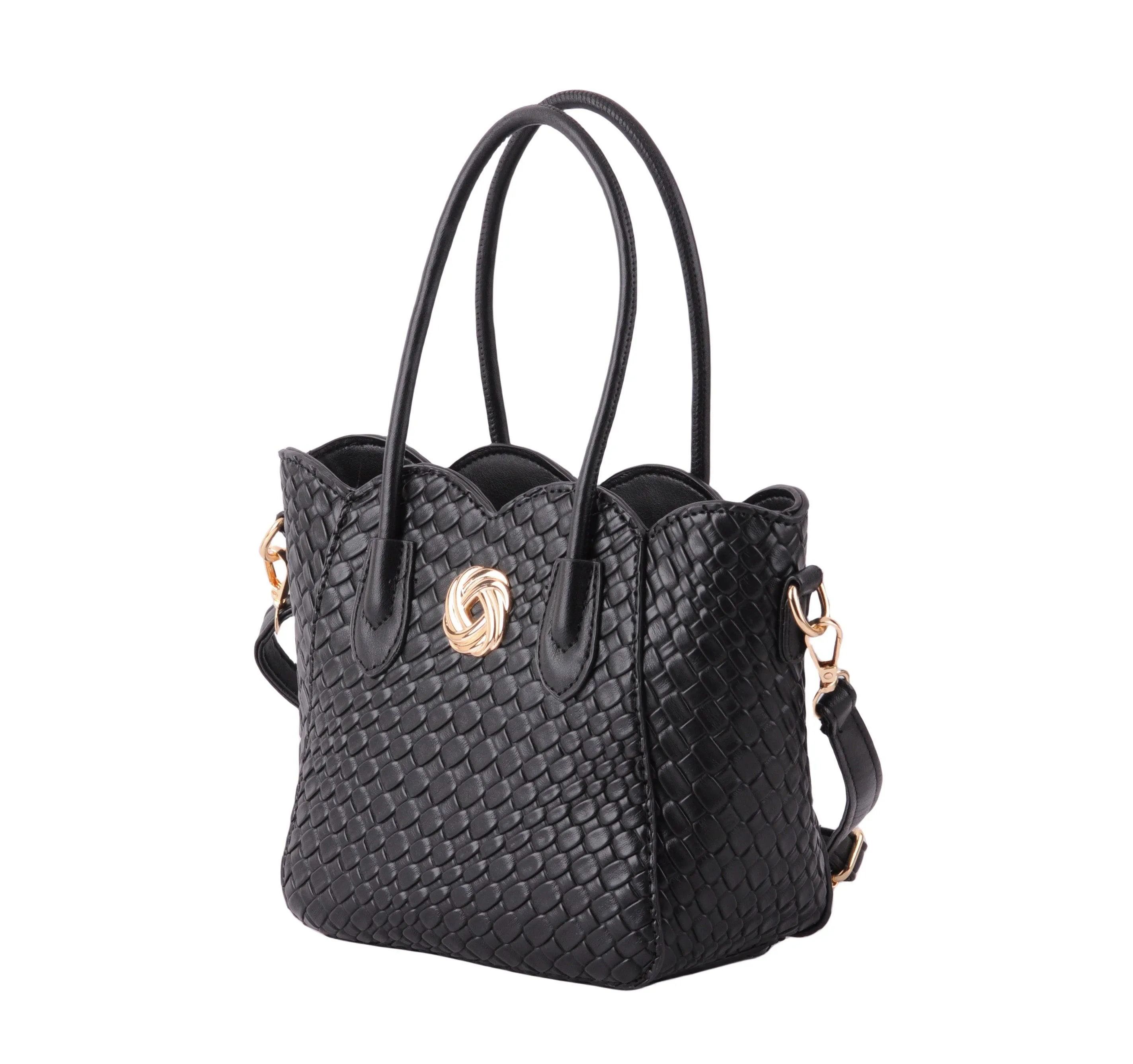 Scallop Brooch Tote Purse