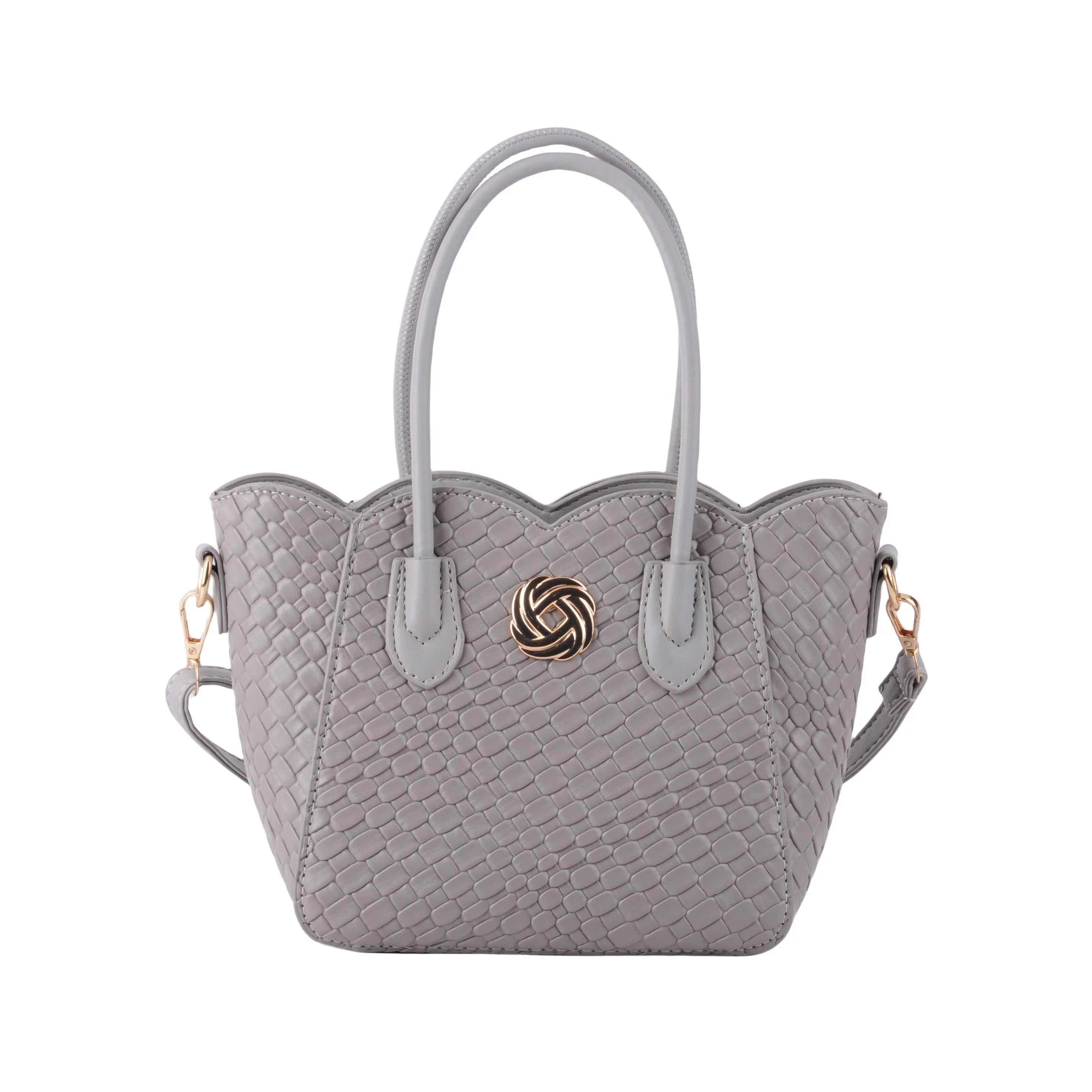 Scallop Brooch Tote Purse