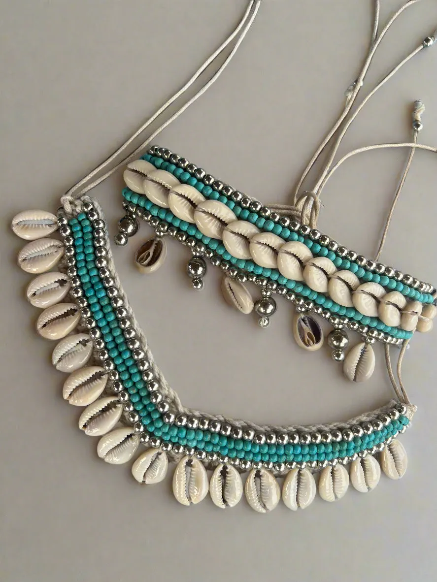 Seafoam Dream Shell Set (Handmade Necklace   Bracelet)