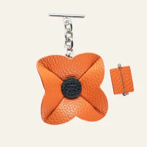 SHape Flower Tassel | Tangerine Black with Silver hardware