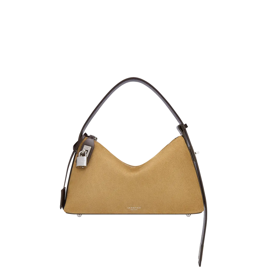 Silver Suede Hobo Bag