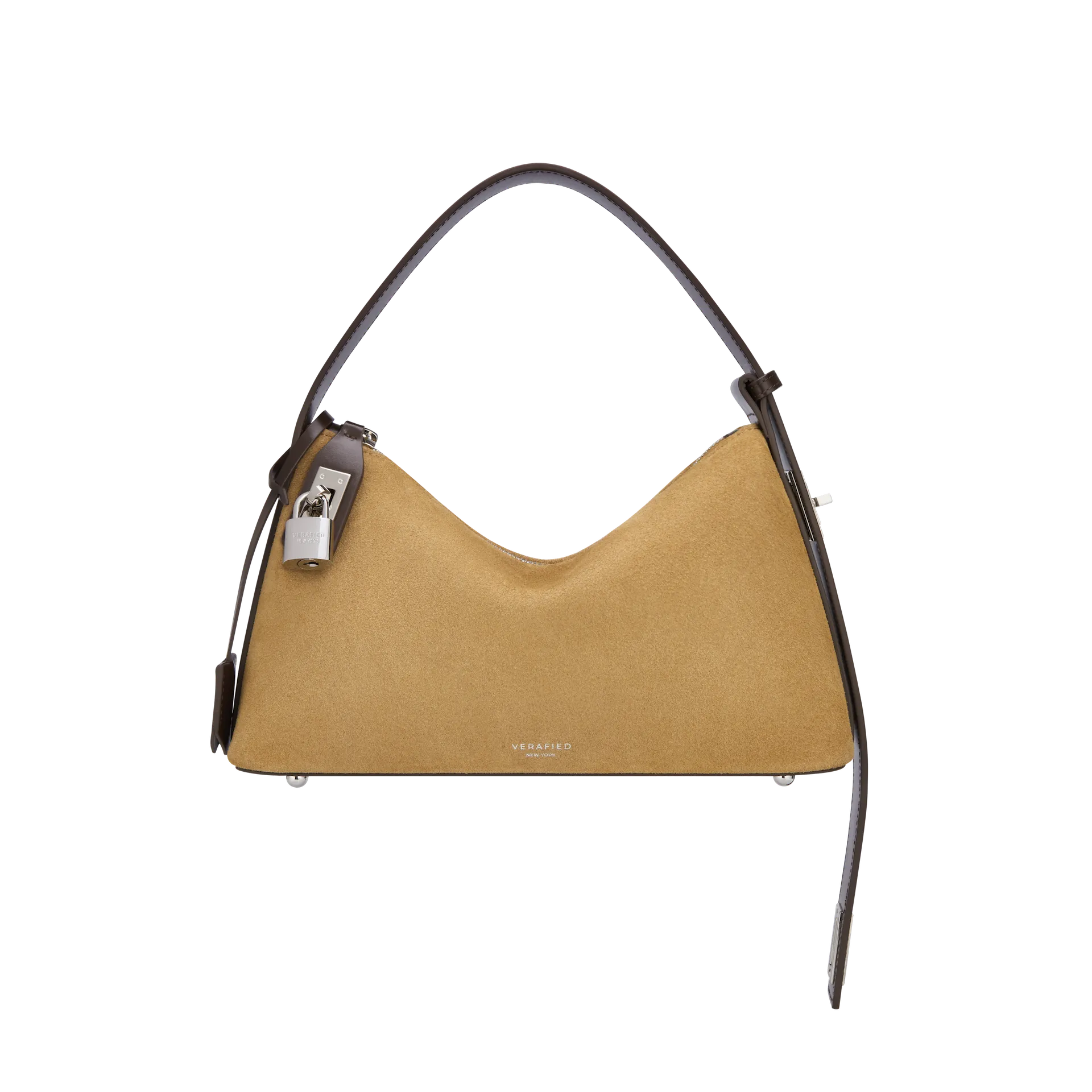 Silver Suede Hobo Bag