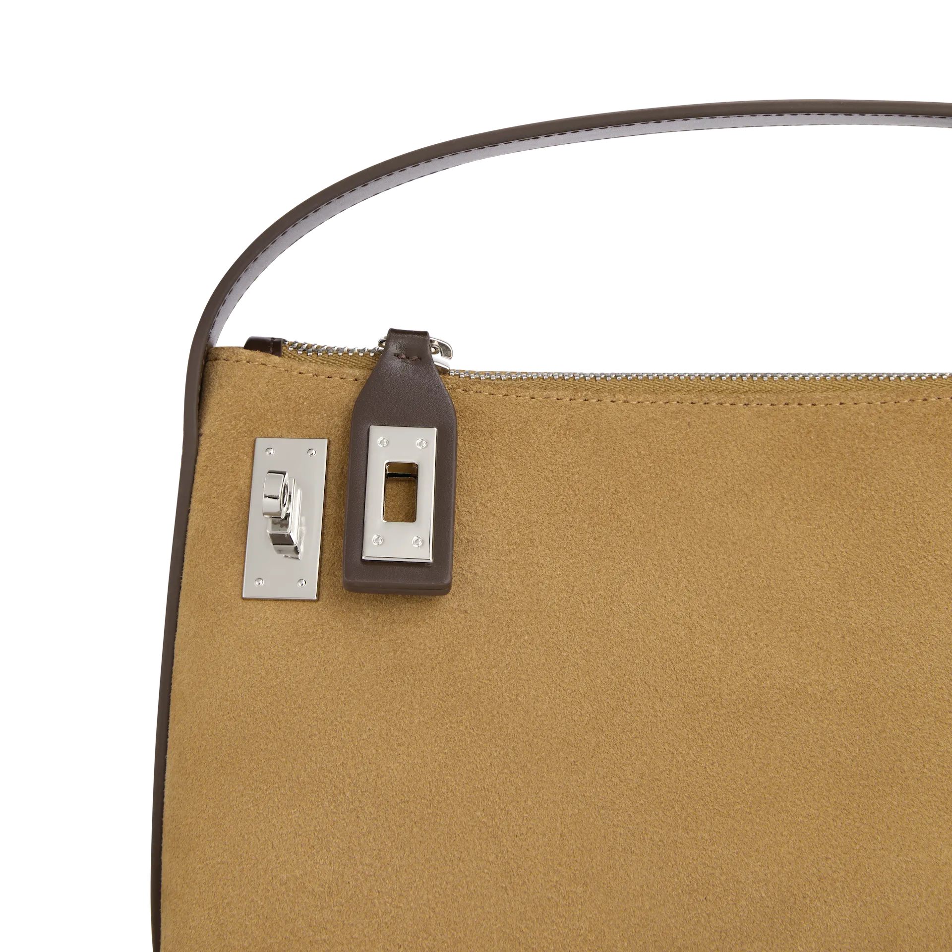 Silver Suede Hobo Bag