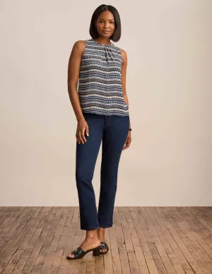 Sleeveless Jewel Neck Blouse - Sale