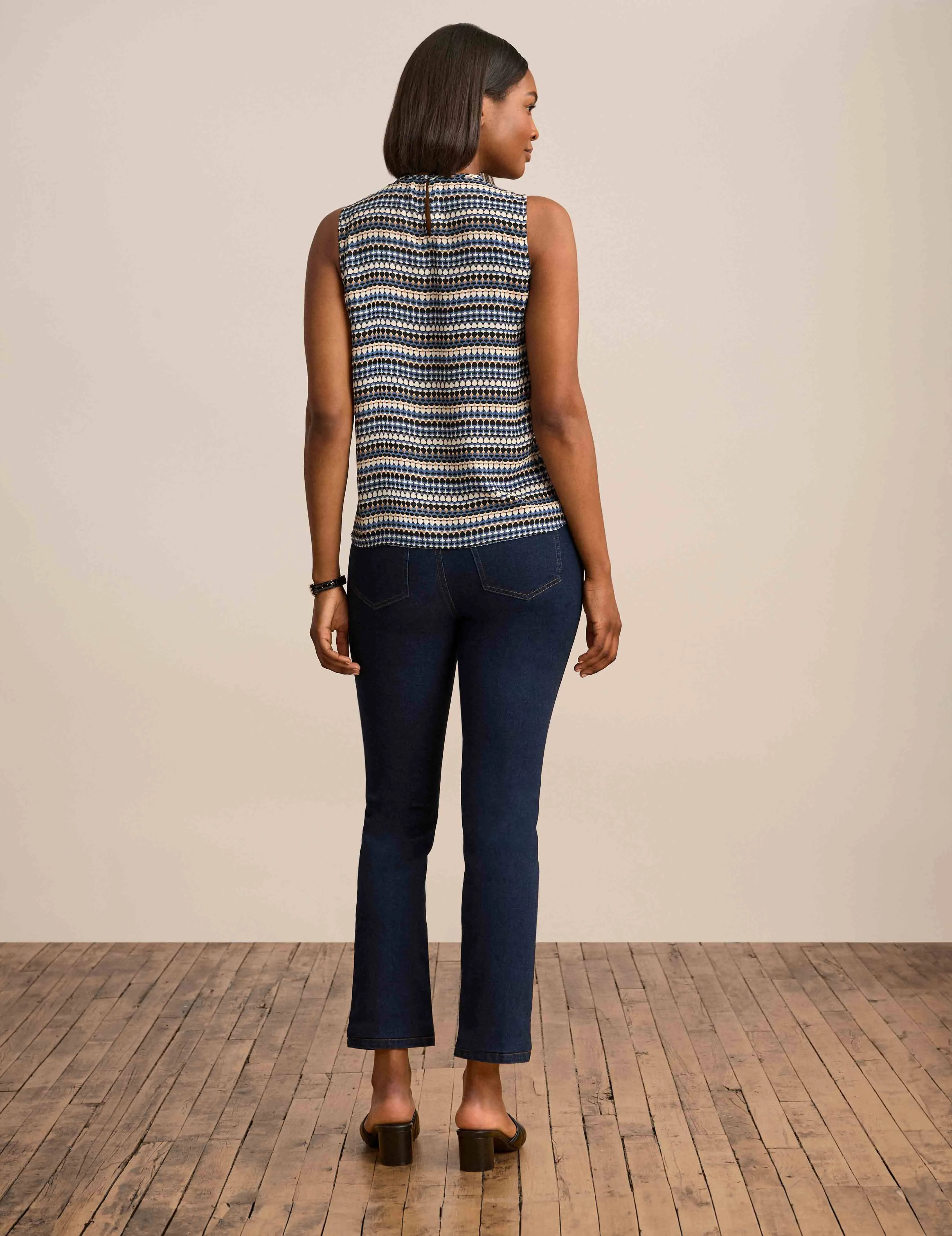 Sleeveless Jewel Neck Blouse - Sale