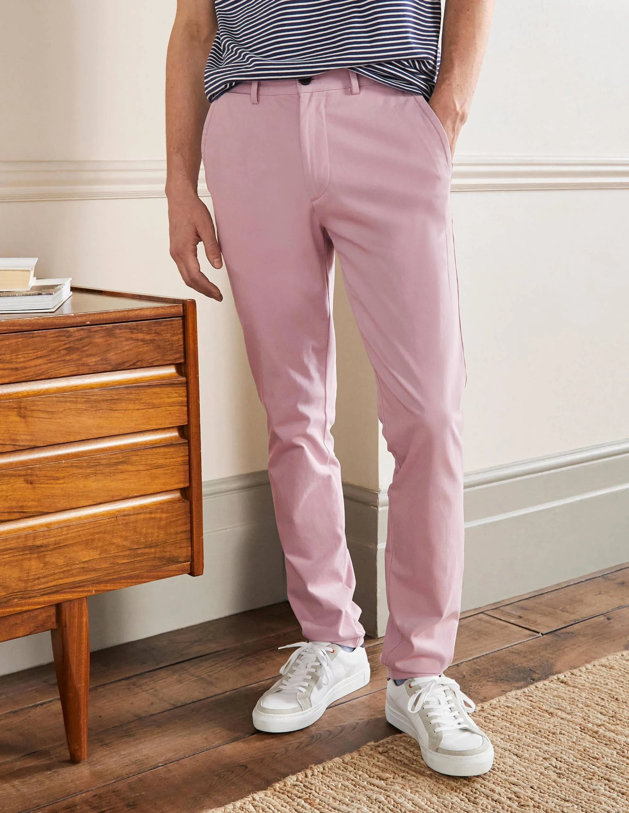 Slim Leg Chinos-Dusky Pink