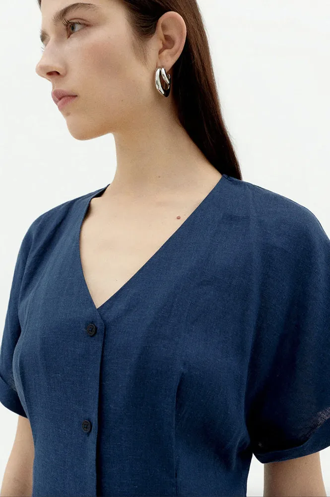 Thinking Mu Laura Indigo Hemp Dress