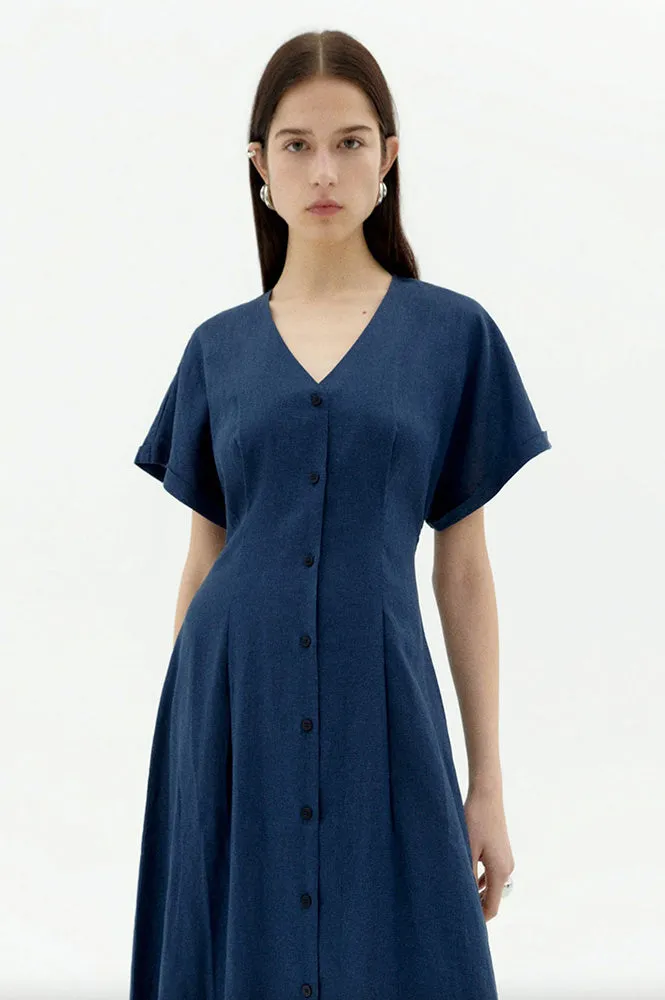 Thinking Mu Laura Indigo Hemp Dress