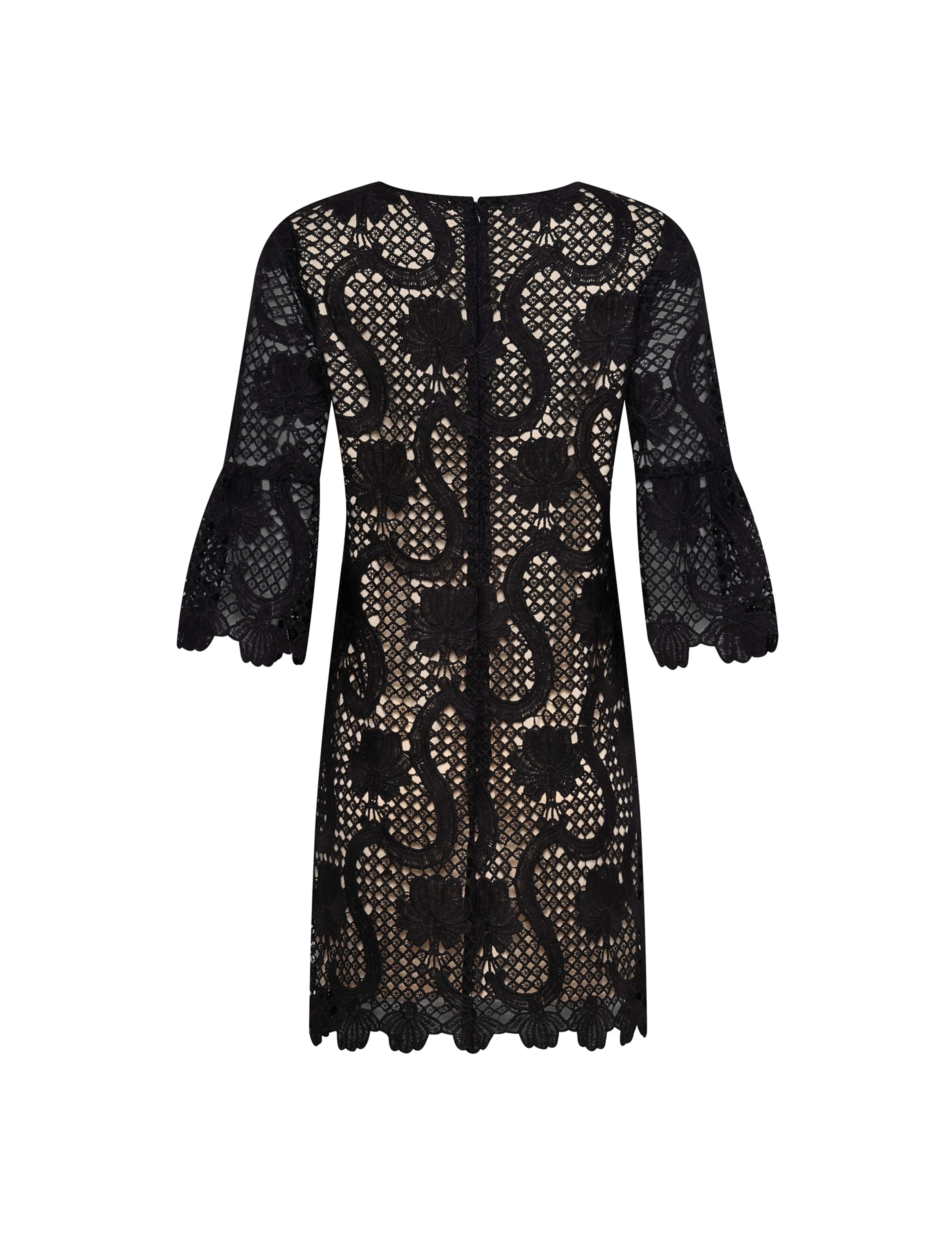 Three Quarter Bell Sleeve Shift Dress