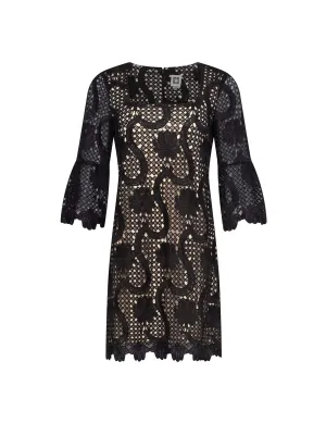 Three Quarter Bell Sleeve Shift Dress