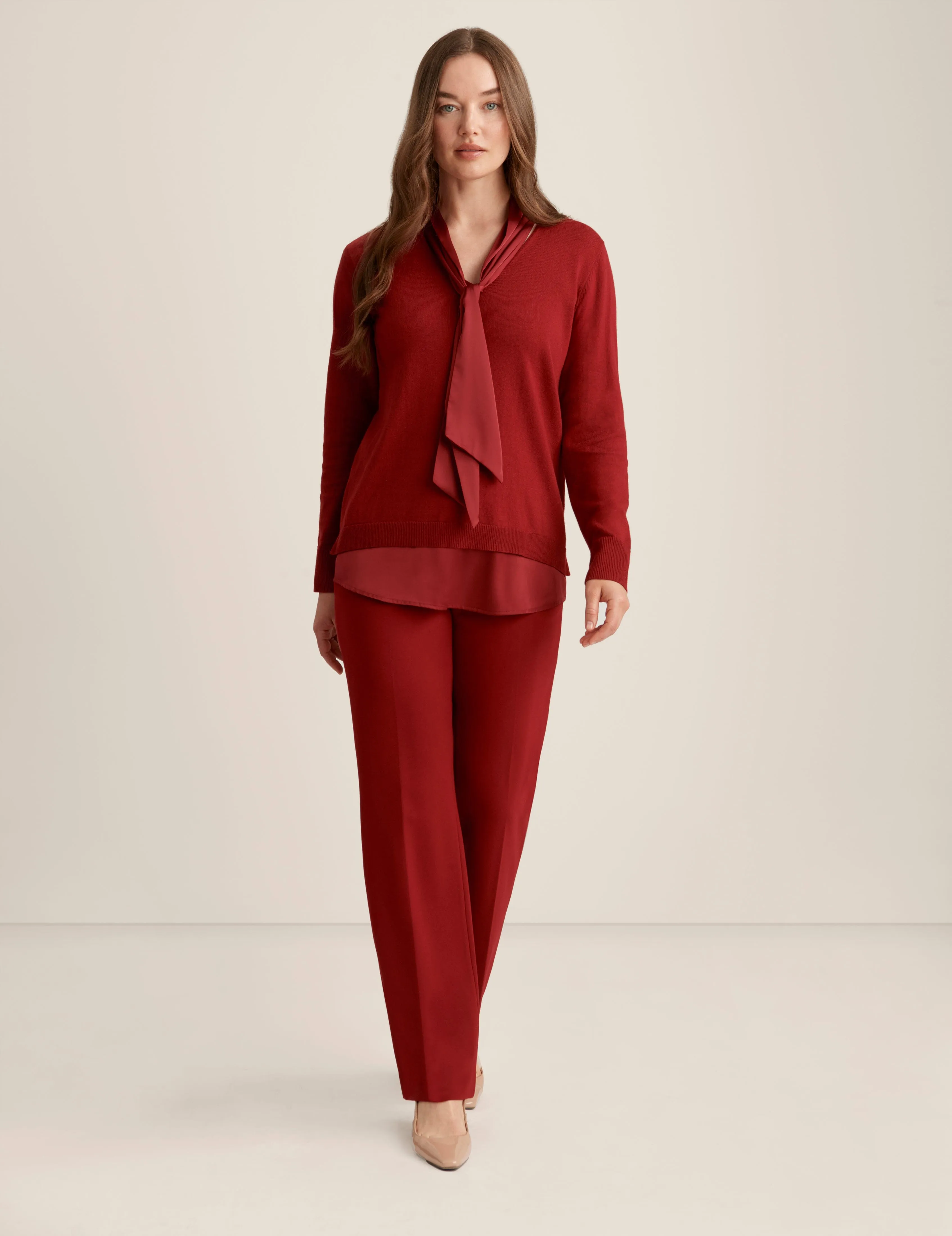 Tie Neck Shirttail Top - Sale