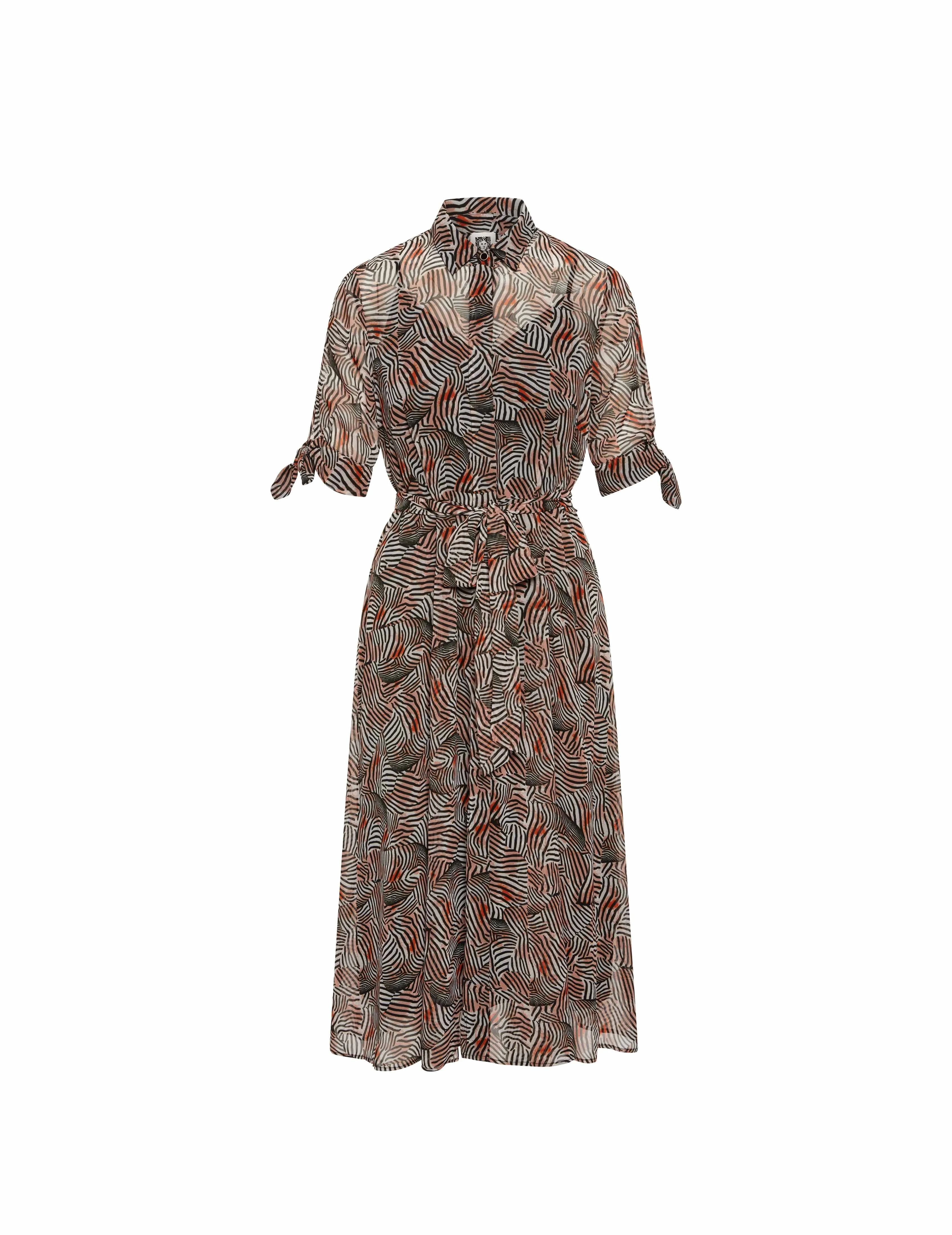 Tie Sleeve Shirt Dress - Clearance