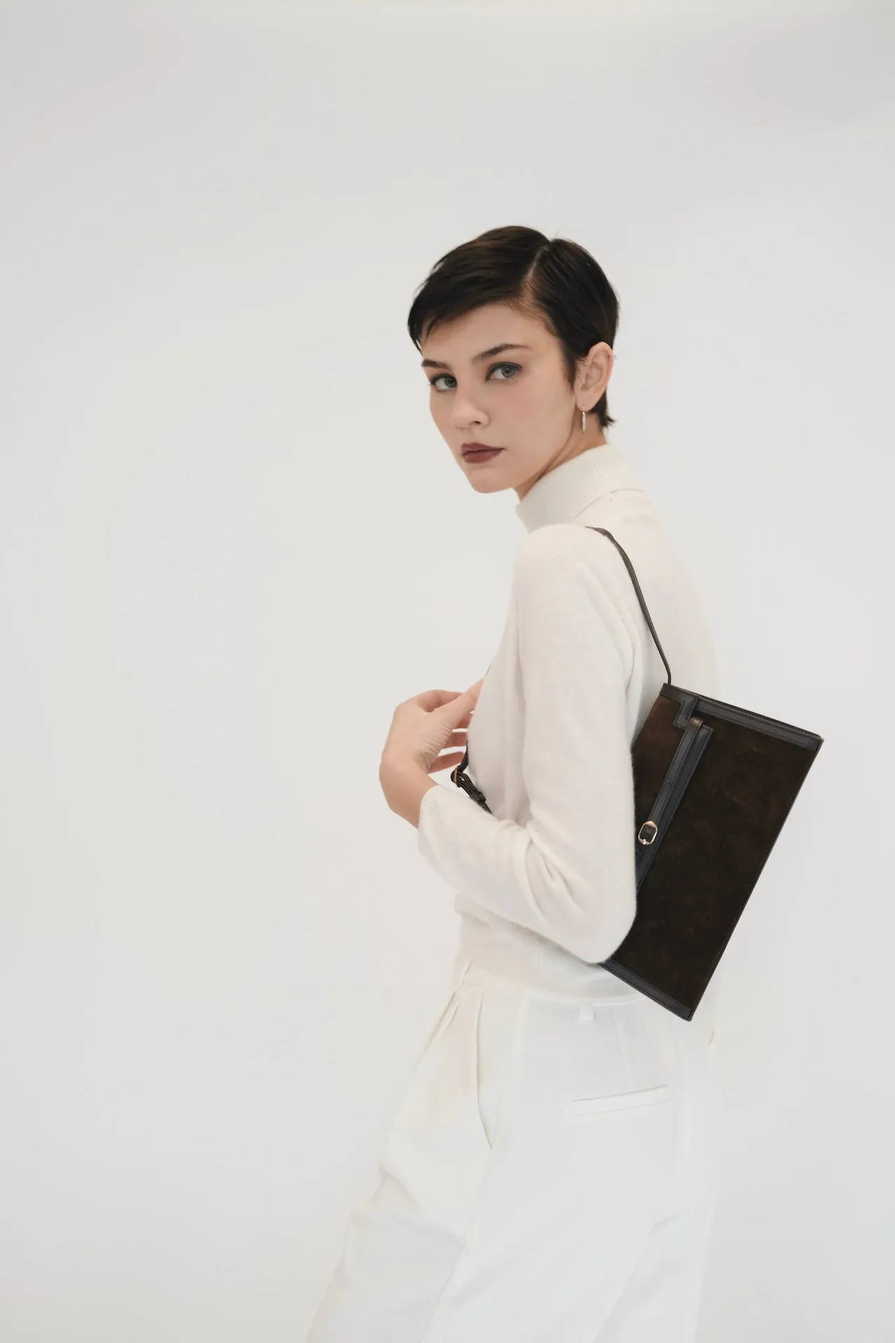 Truffle Suede Shoulder Bag (Low Stock)