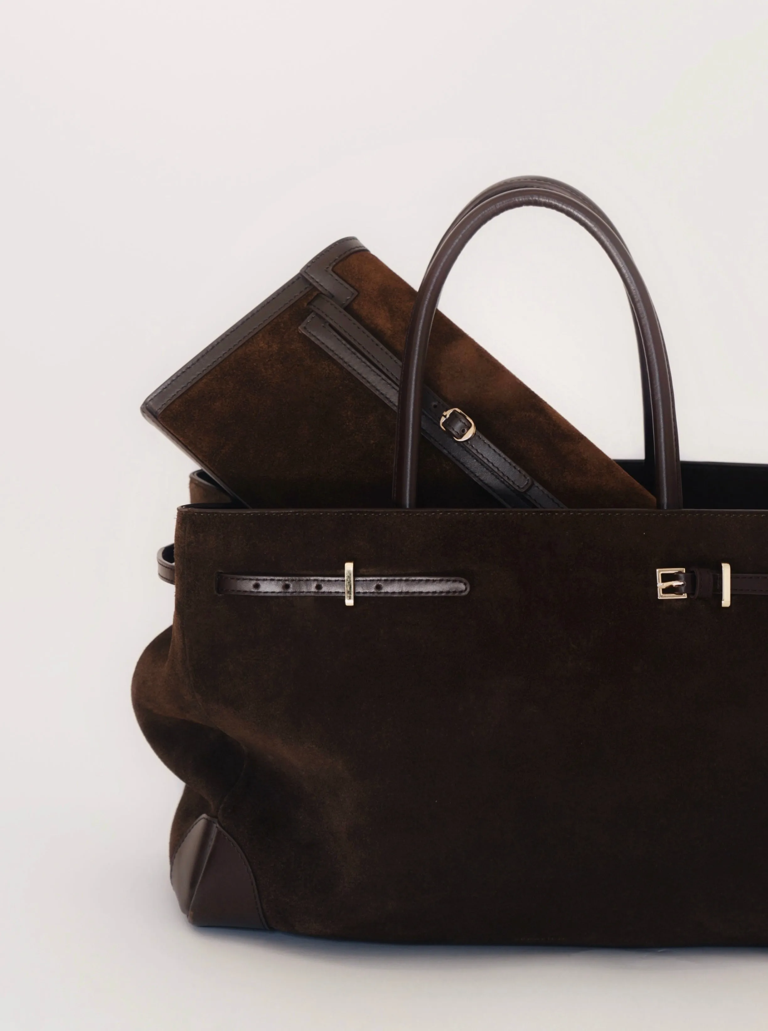 Truffle Suede Shoulder Bag (Low Stock)