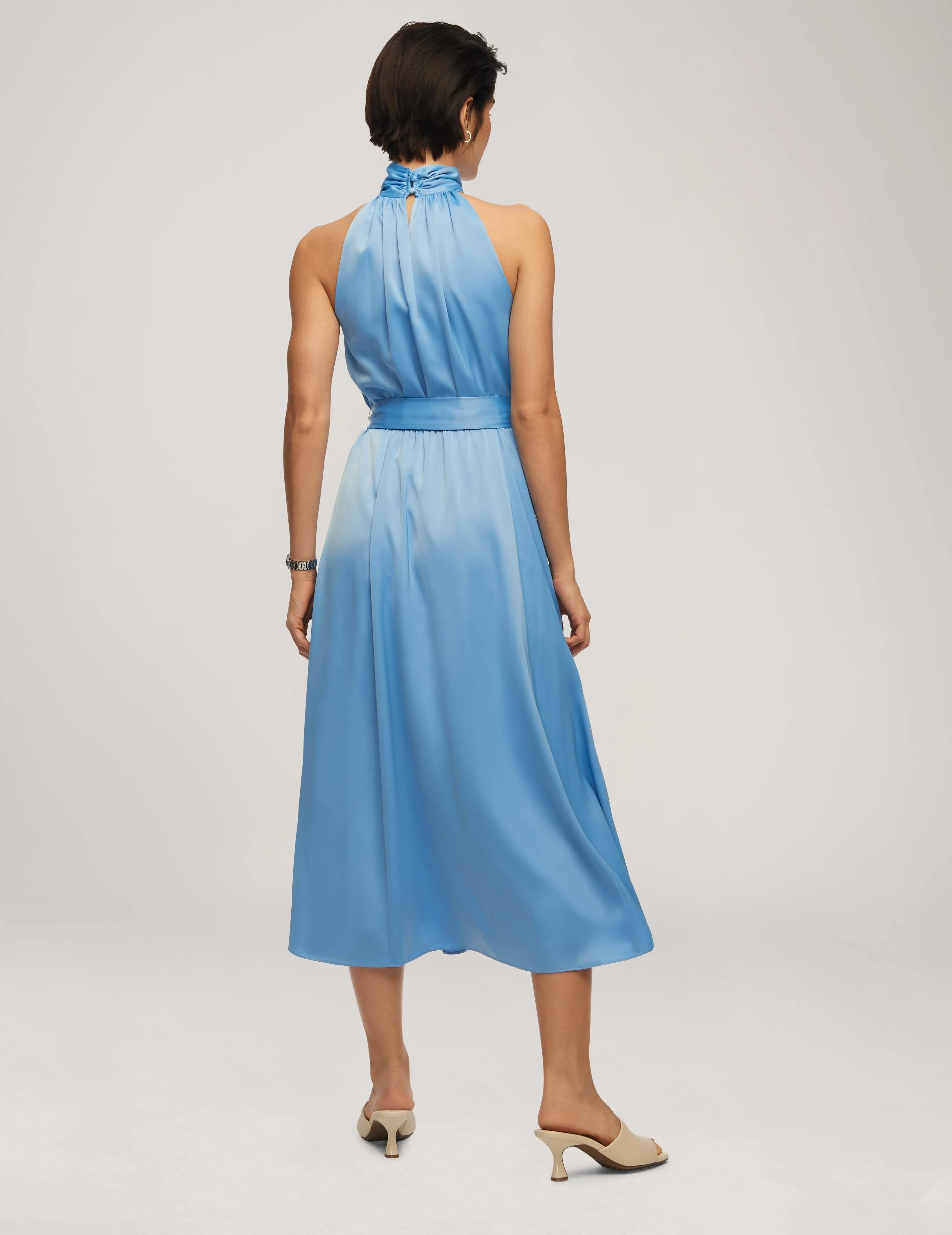 Twist Neck Halter Midi With Sash- Sale