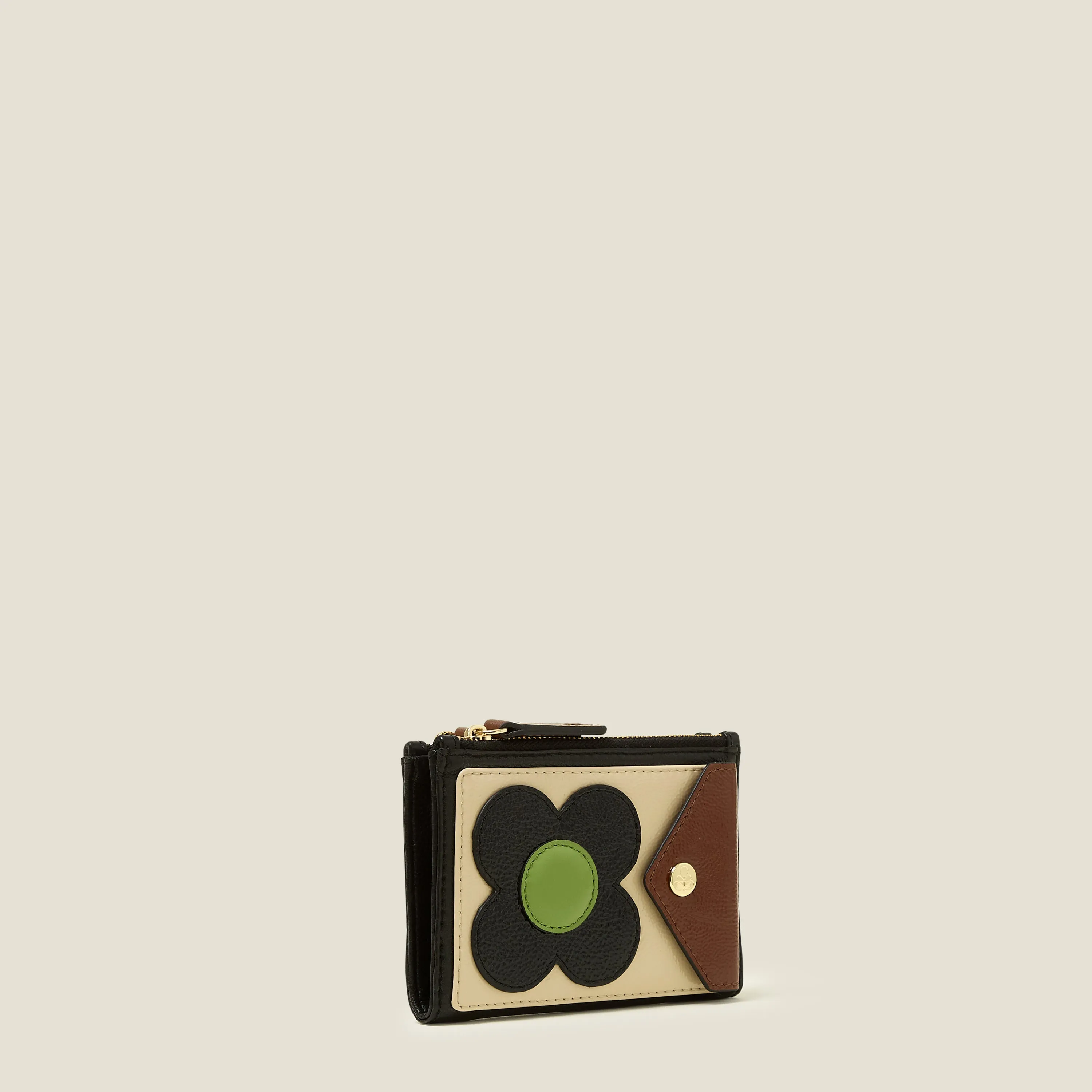 Two Way Coin Purse - Flower Applique Multi