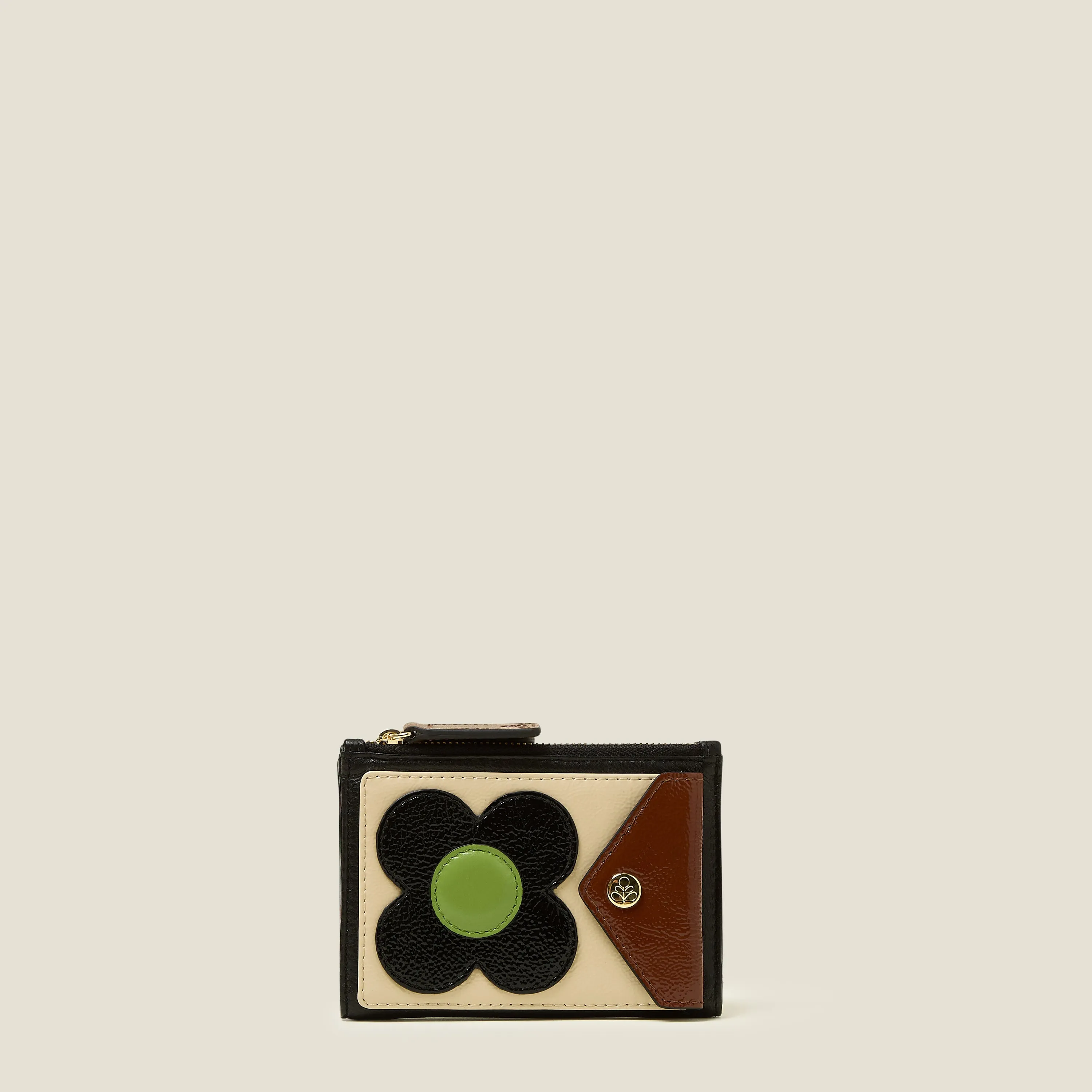 Two Way Coin Purse - Flower Applique Multi