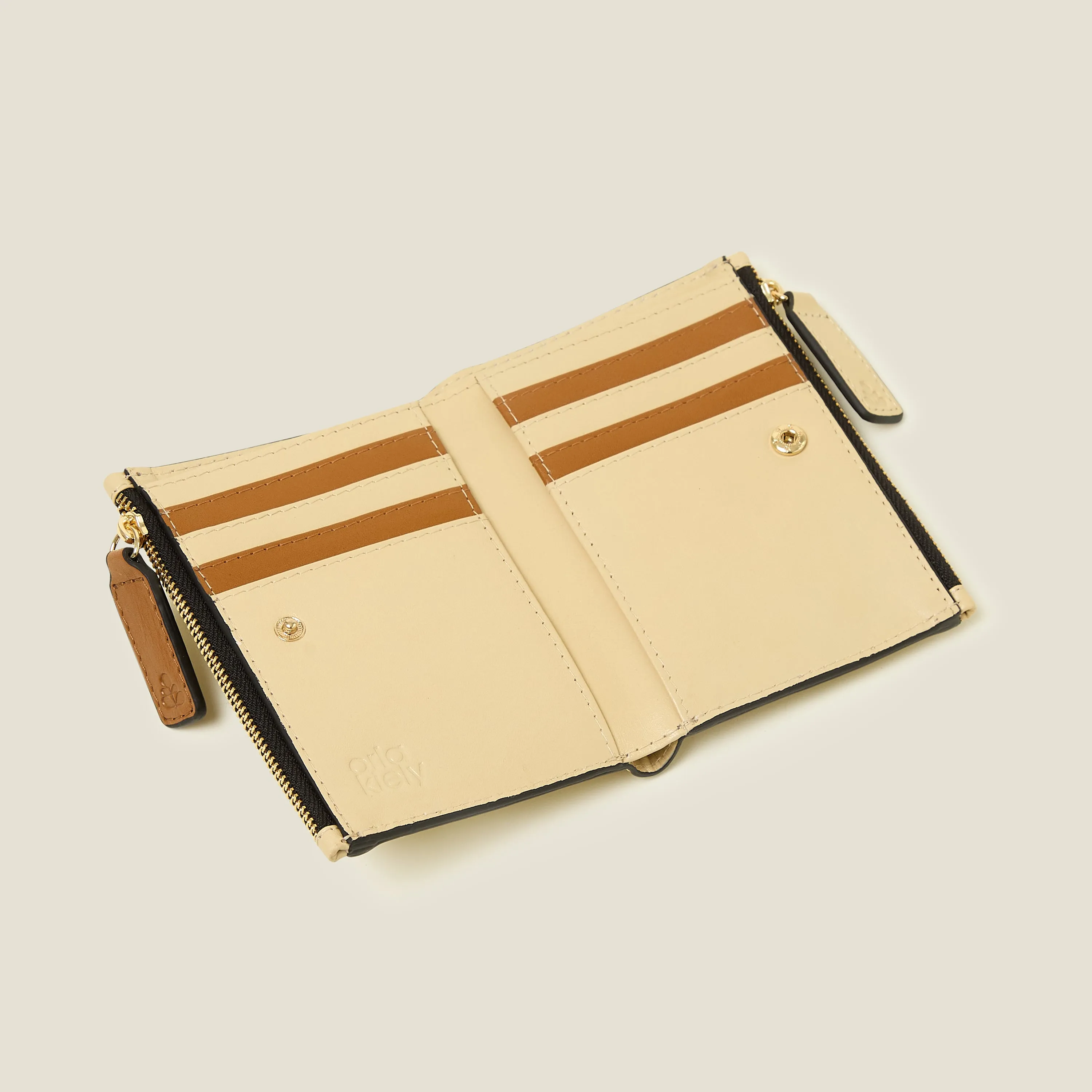 Two Way Coin Purse - Whipstitch Stem Cream