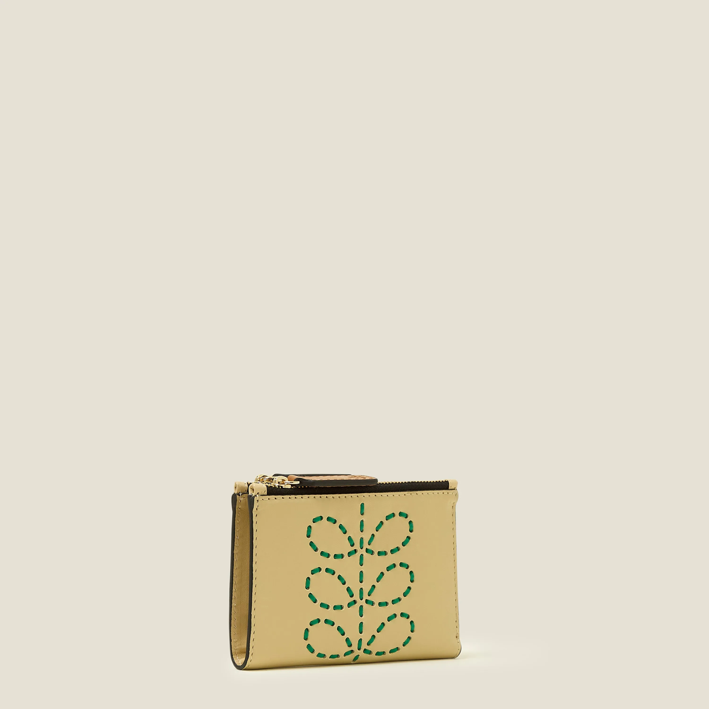 Two Way Coin Purse - Whipstitch Stem Cream