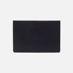 Vida Laptop Sleeve in Micro Pebbled Leather - Black