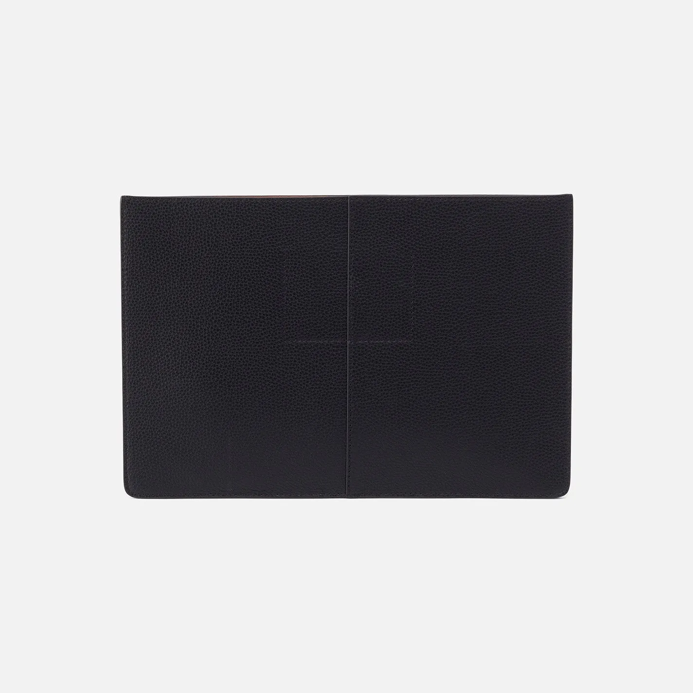 Vida Laptop Sleeve in Micro Pebbled Leather - Black