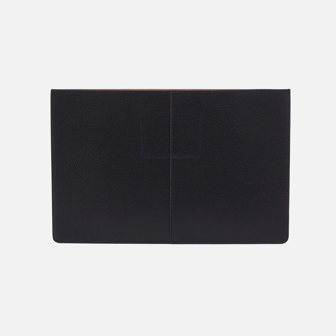 Vida Large Laptop Sleeve in Micro Pebbled Leather - Black