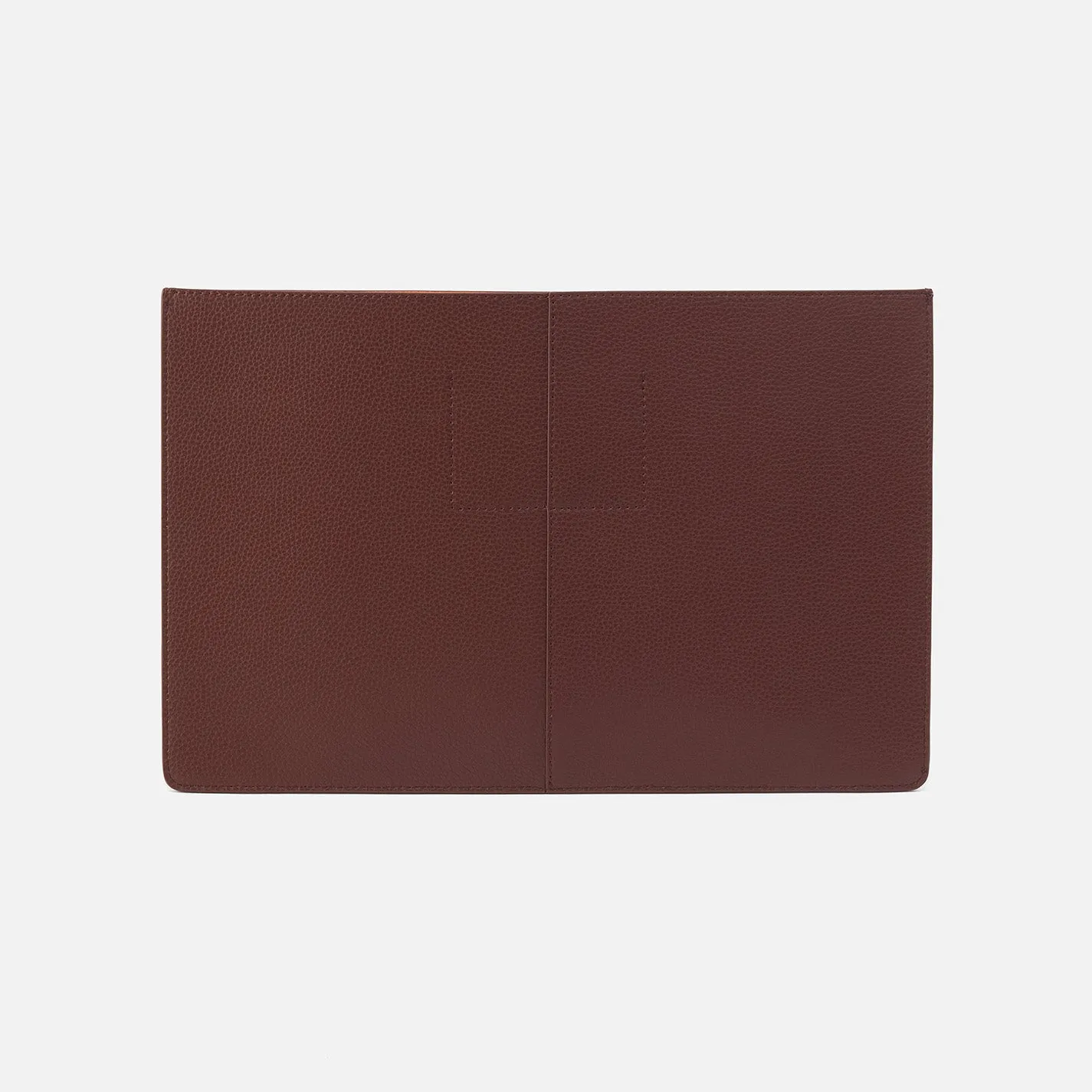 Vida Large Laptop Sleeve in Micro Pebbled Leather - Chocolate
