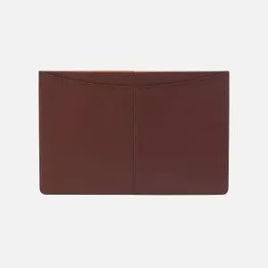 Vida Large Laptop Sleeve in Micro Pebbled Leather - Chocolate