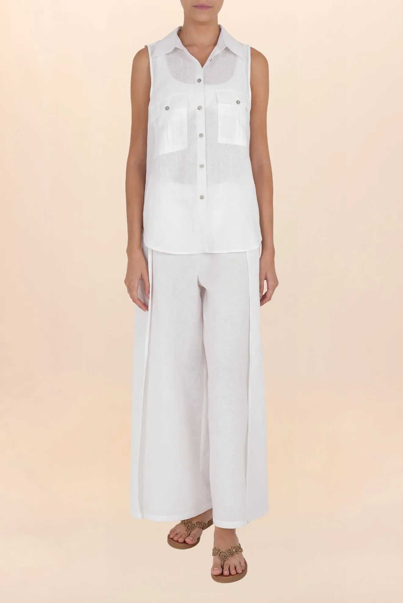 White Linen Button Shirt