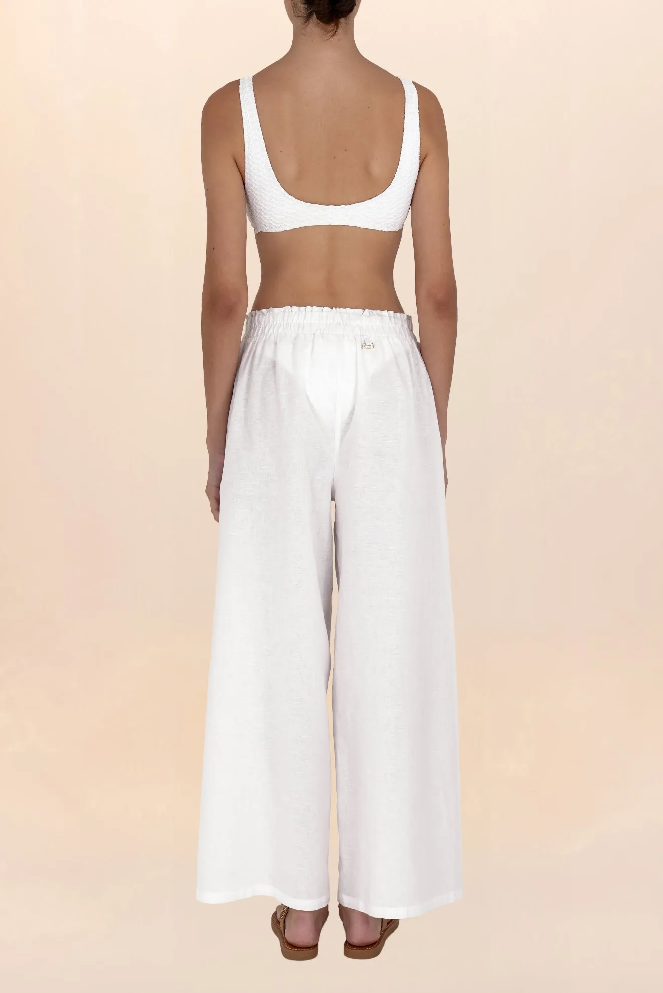 White Open Linen Pants