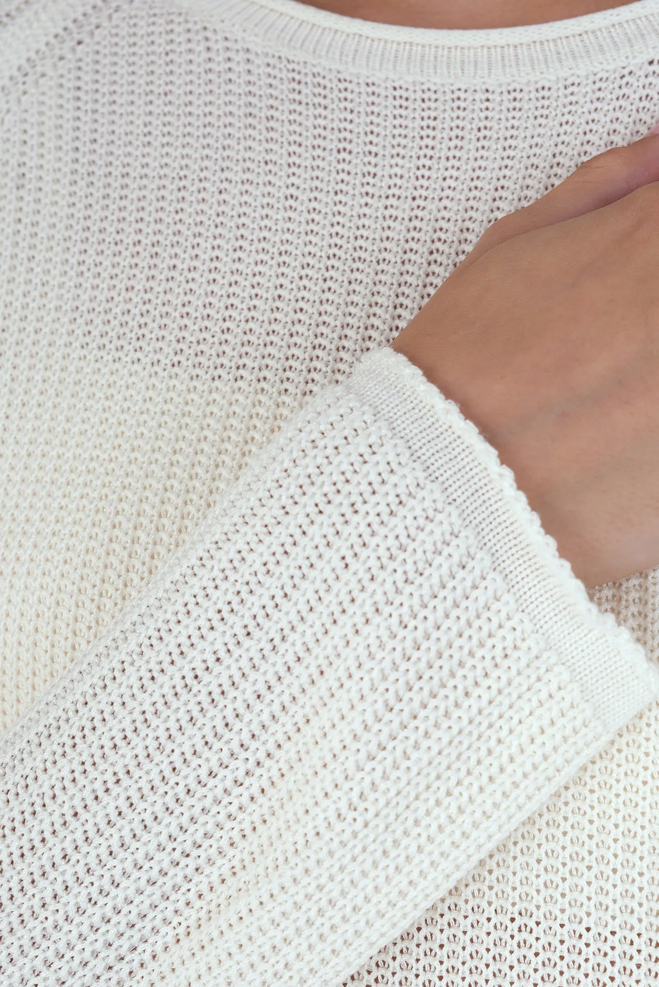 White Round Neck Sweater