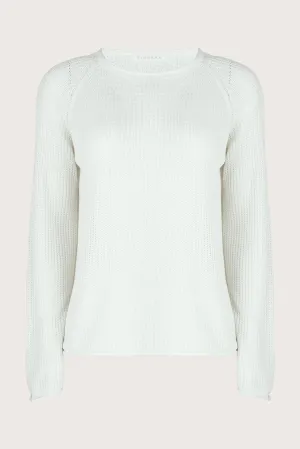 White Round Neck Sweater