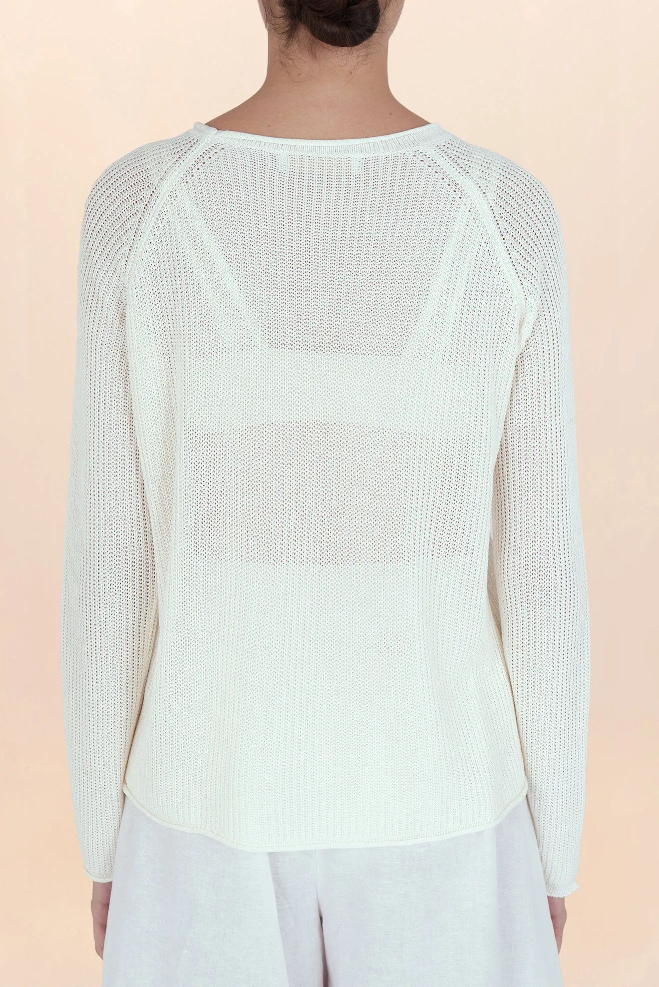 White Round Neck Sweater